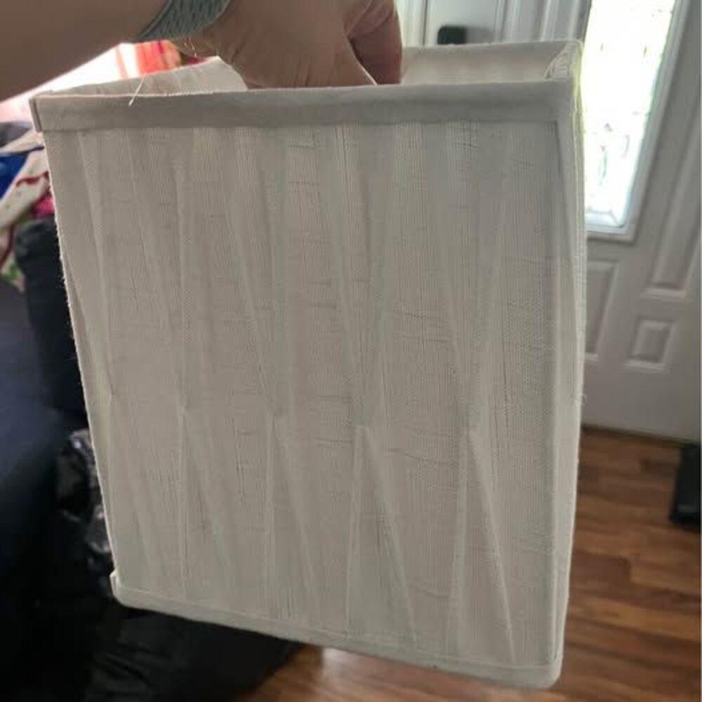 White Pleated Square Lampshade